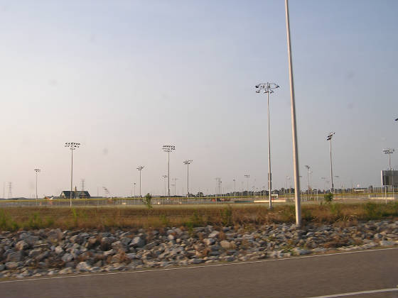 The maze of light towers - Pringles Park